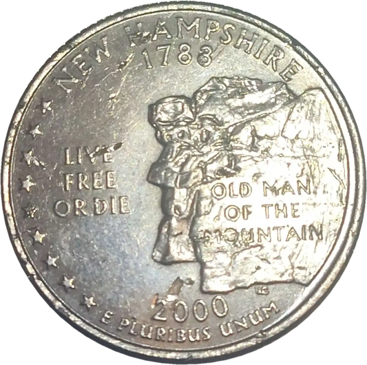 usa new hampshire state 25 cents 2000