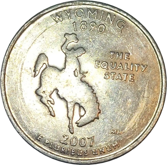 usa 25 cents wyoming state 2007-P